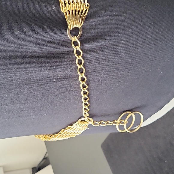 Vintage Wide1.25" Gold Tone & White Enamel Women's Belt - Picture 5 of 16